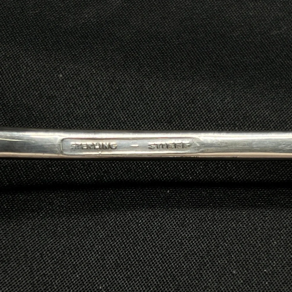 Stieff Rose Sterling Silver Cold Meat Bacon Fork Repousse Floral 58g Server